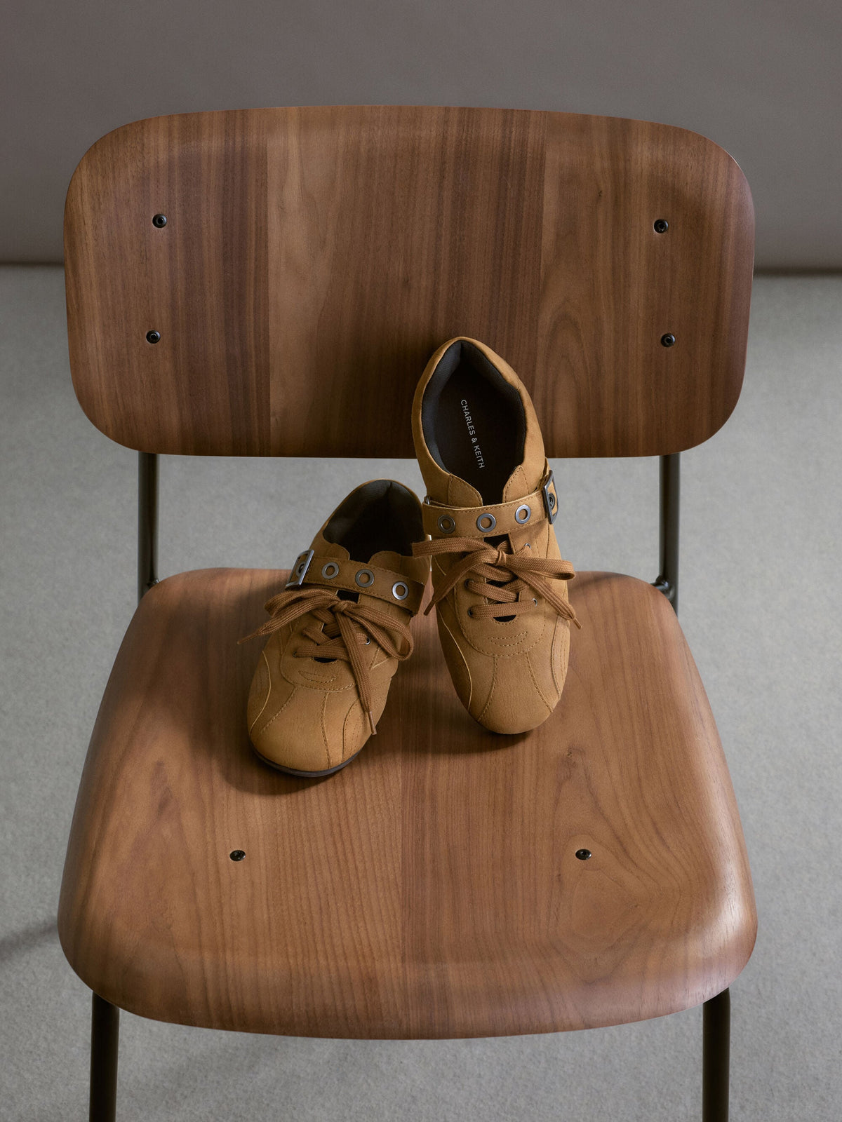 Jollie Grommet Mary Jane Sneakers - Sand | CHARLES & KEITH