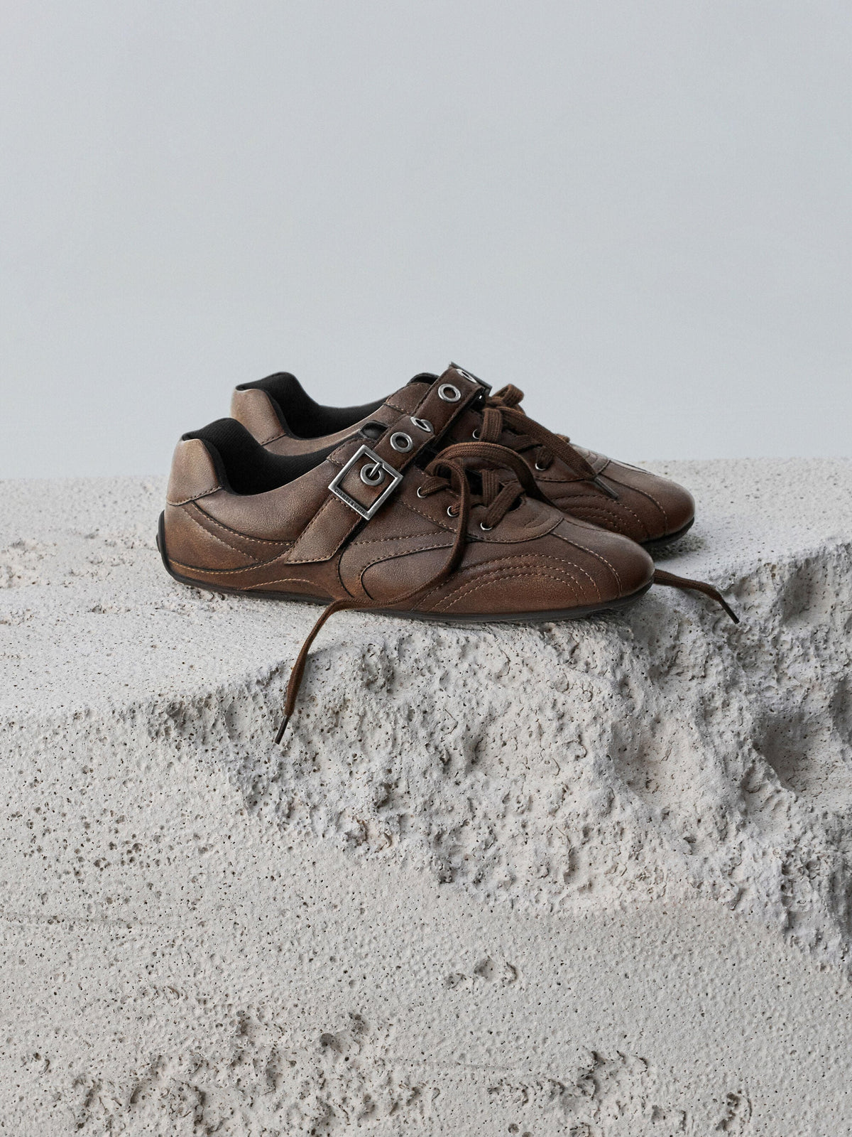 Jollie Grommet Mary Jane Sneakers - Dark Brown | CHARLES & KEITH