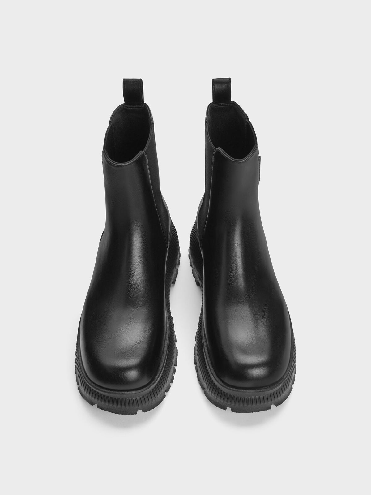 Darra Ridged-Sole Ankle Boots - Black | CHARLES & KEITH