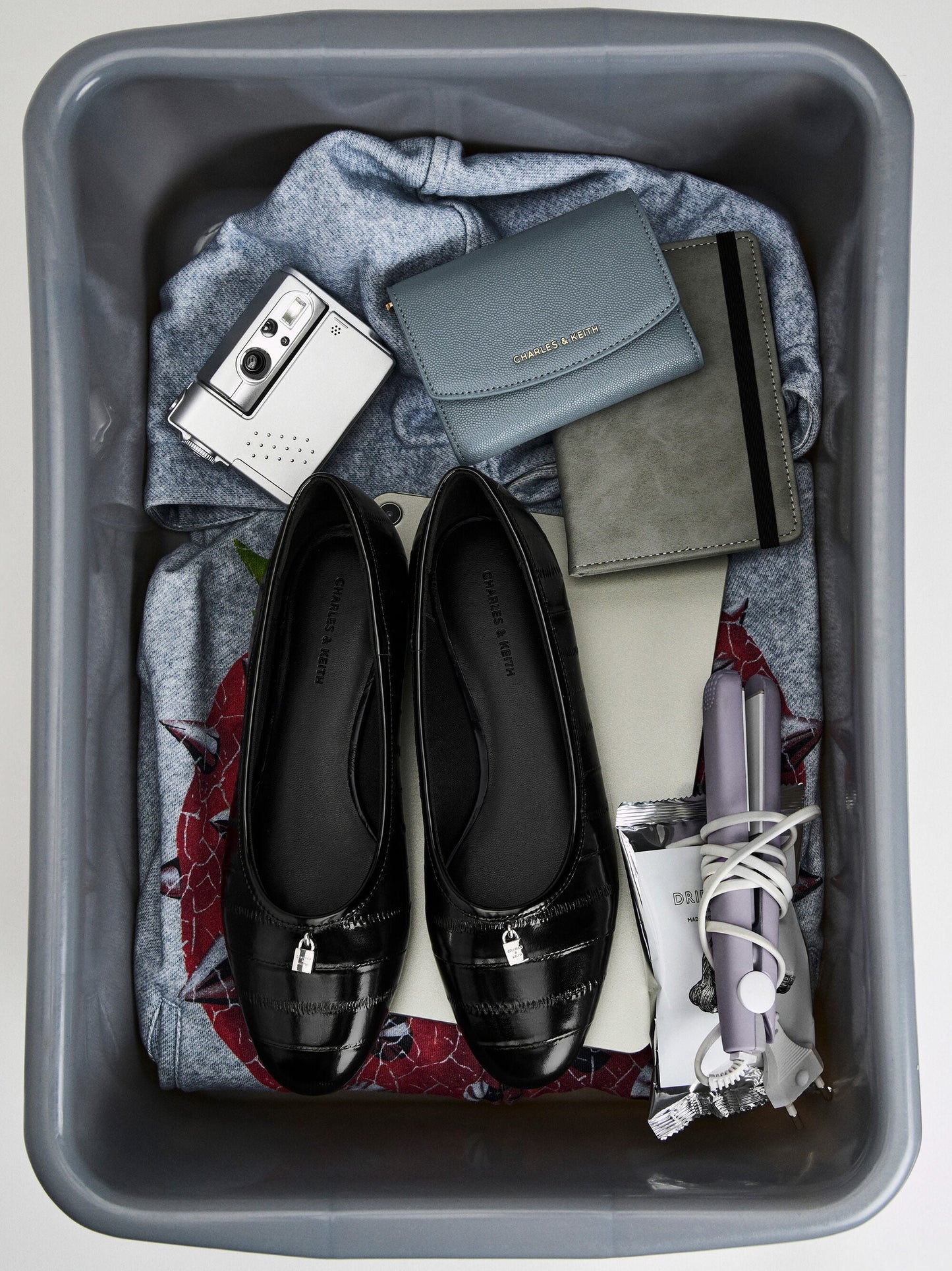 Griselda Eel-Effect Ballet Flats - Animal Print Black | CHARLES & KEITH