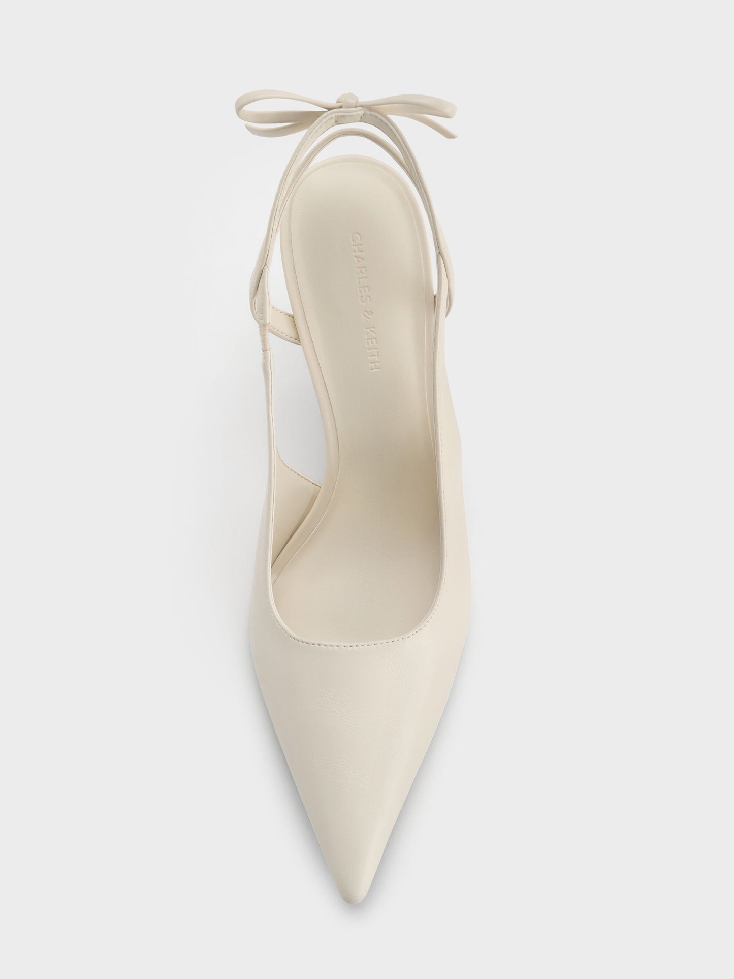 Back-Bow Slingback Pumps - Chalk | CHARLES & KEITH