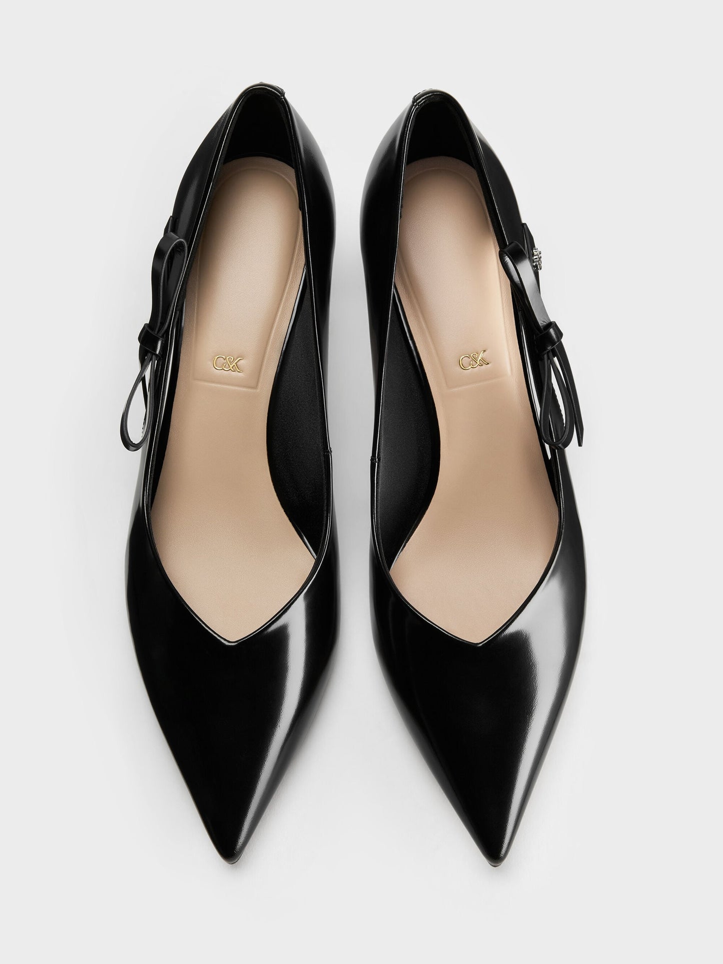 Anastasia Leather Kitten Heels - Black Box | CHARLES & KEITH