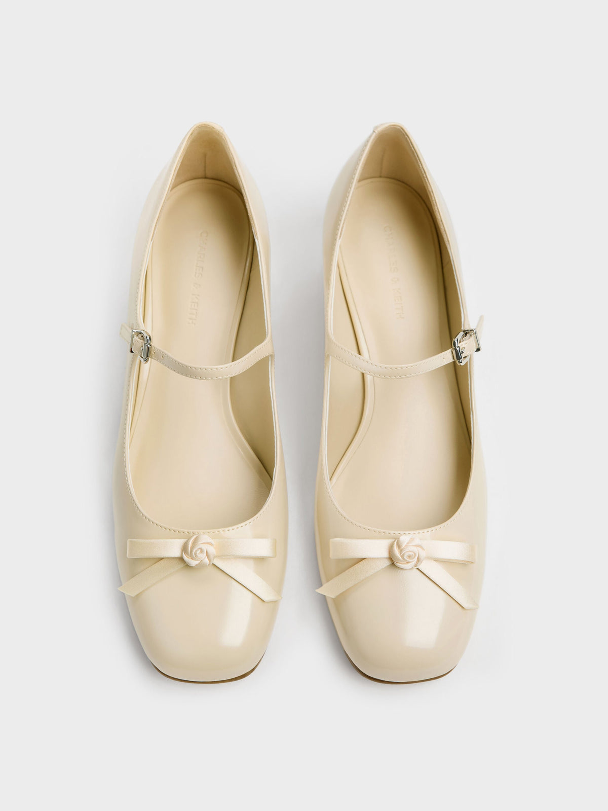 Kelis Rose-Bow Mary Jane Pumps - Beige | CHARLES & KEITH