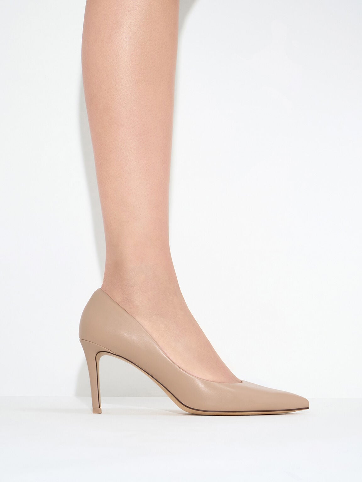 Emmy Pointed Stiletto Pumps - Nude | CHARLES & KEITH