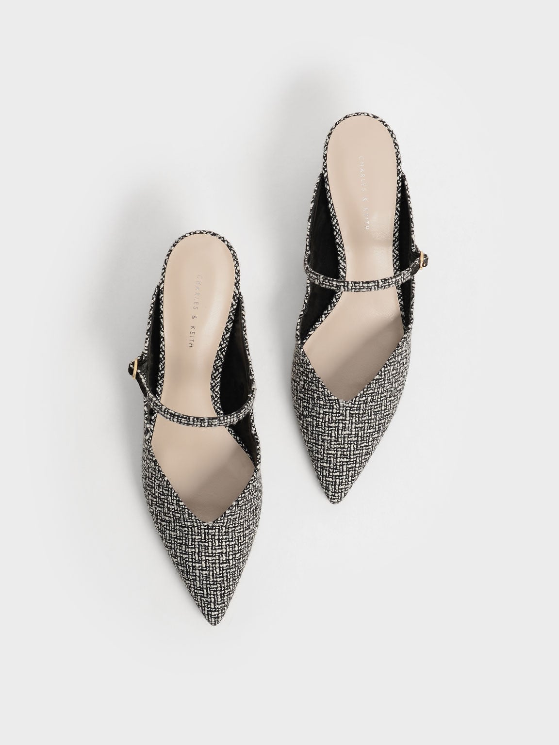 Cammie Tweed Metallic-Heel Mules - Multi | CHARLES & KEITH
