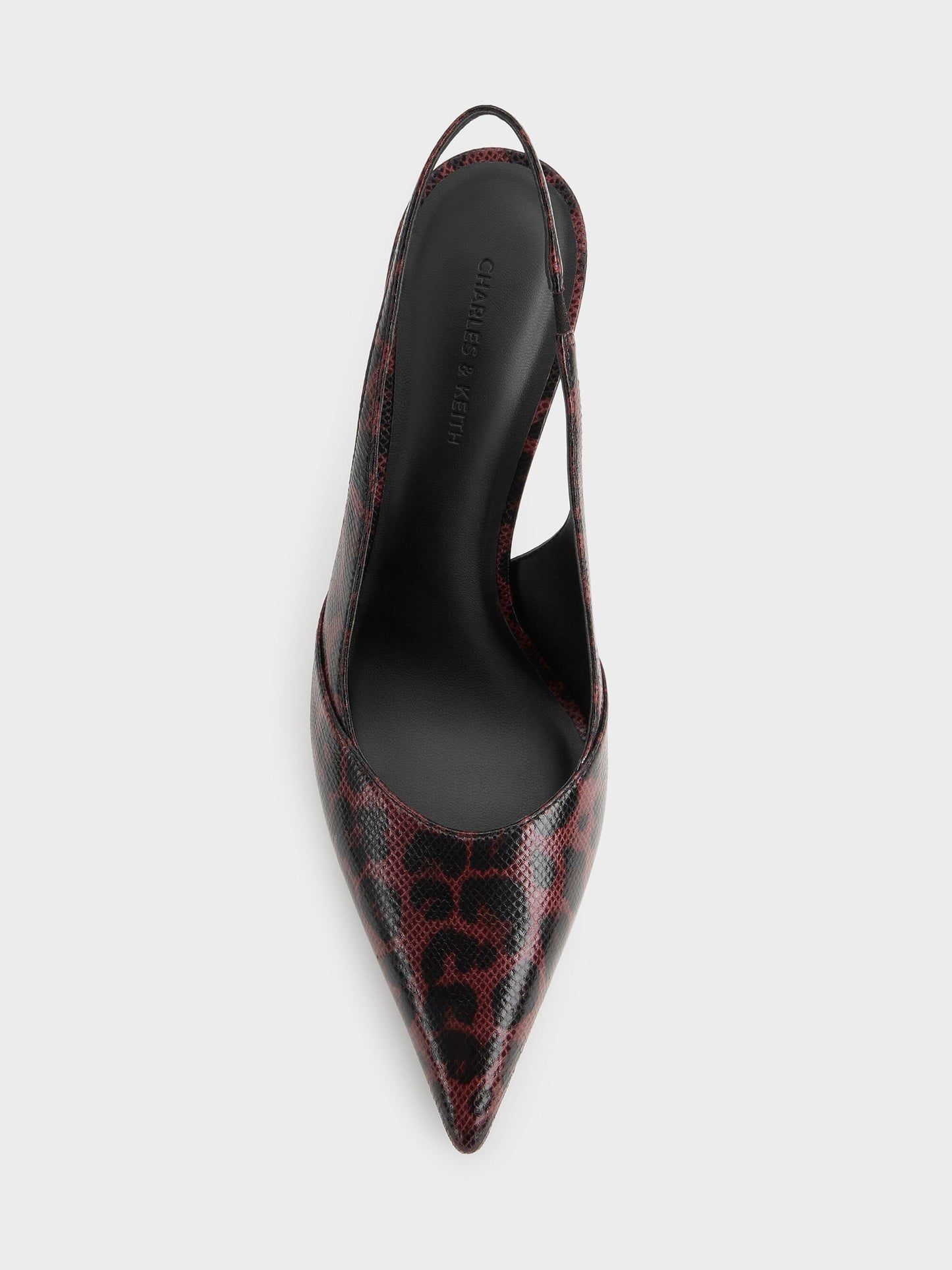 Taylen Leopard-Print Slingback Pumps - Animal Print Burgundy | CHARLES & KEITH