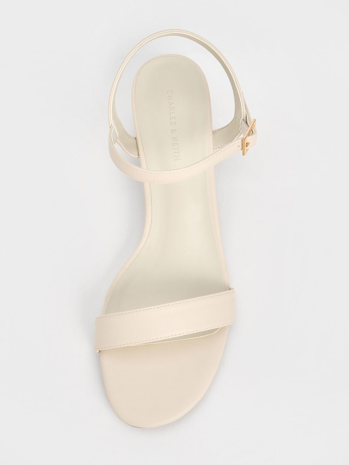 Alec Block-Heel Ankle-Strap Sandals - White | CHARLES & KEITH