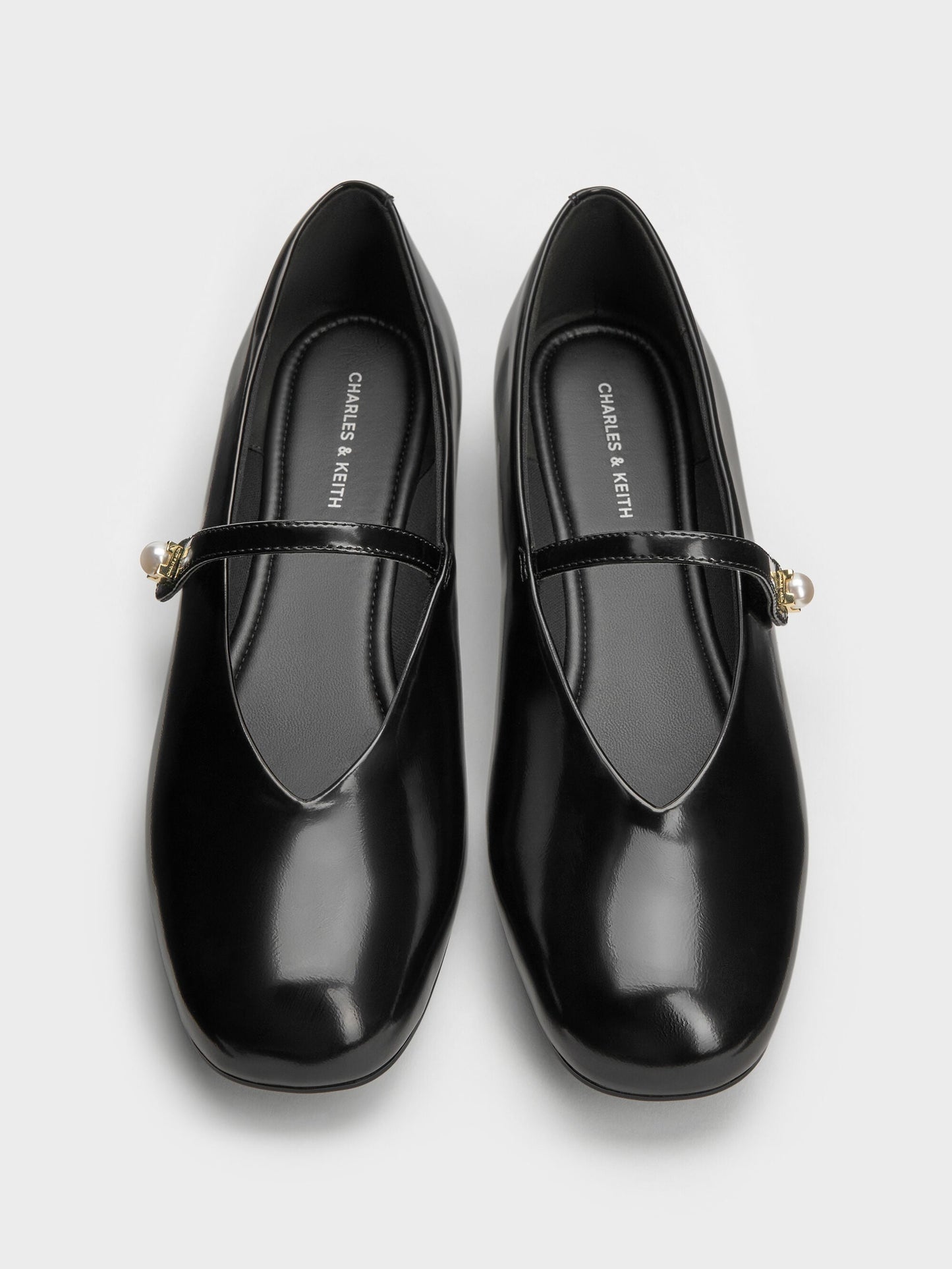 Marie Pearl Mary Jane Flats - Black Box | CHARLES & KEITH