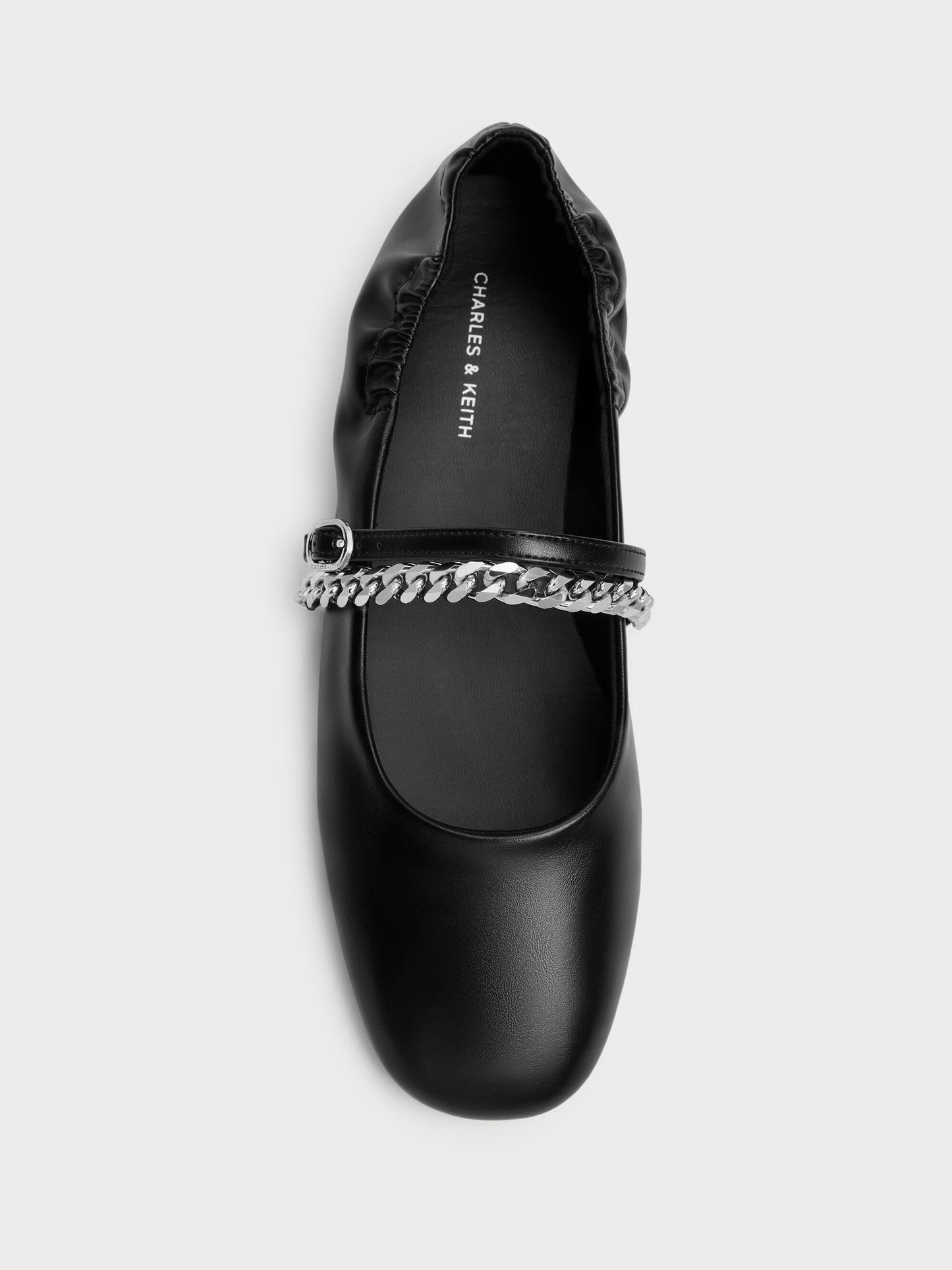 Georgie Chain Mary Jane Flats - Black | CHARLES & KEITH