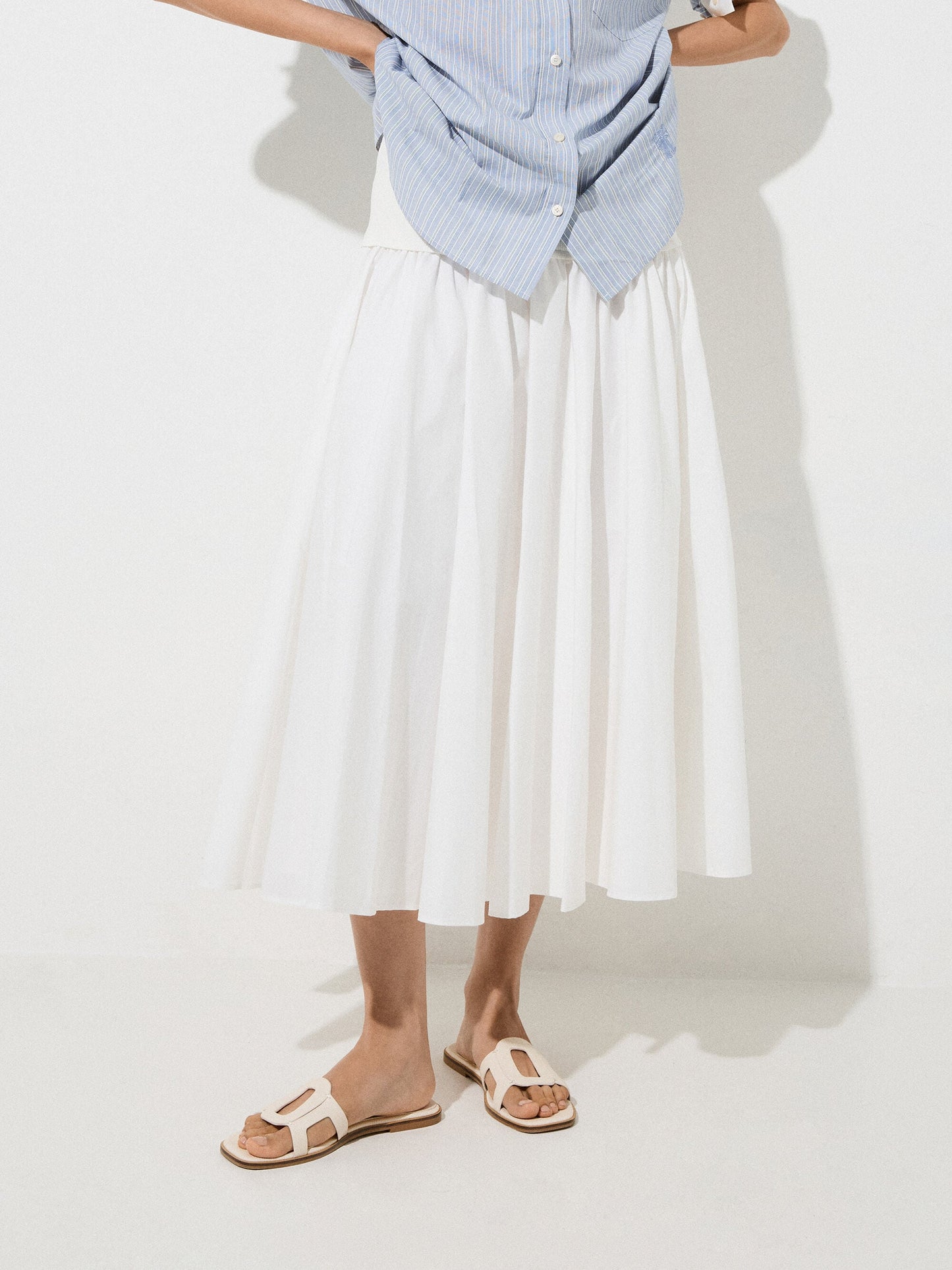Easley Cut-Out Slide Sandals - Chalk | CHARLES & KEITH