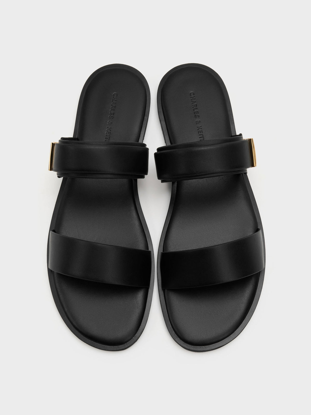 Dove Double-Strap Sandals - Black | CHARLES & KEITH