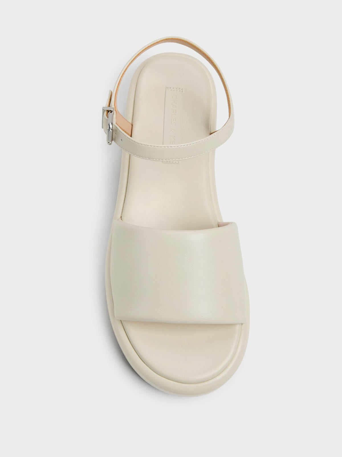 Ankle-Strap Flatform Sandals - Chalk | CHARLES & KEITH