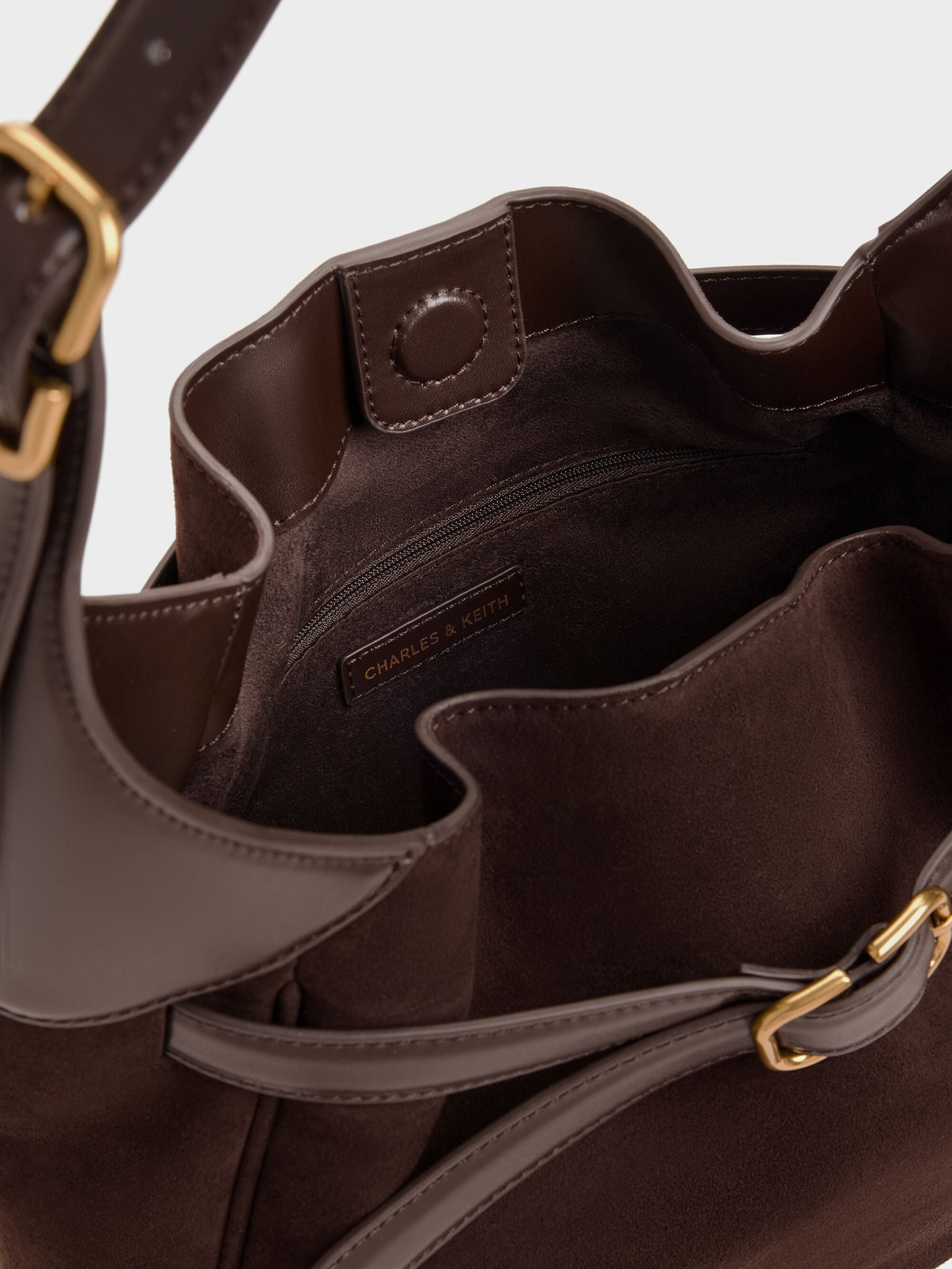 Victoria Belted Hobo Bag - Espresso Brown | CHARLES & KEITH