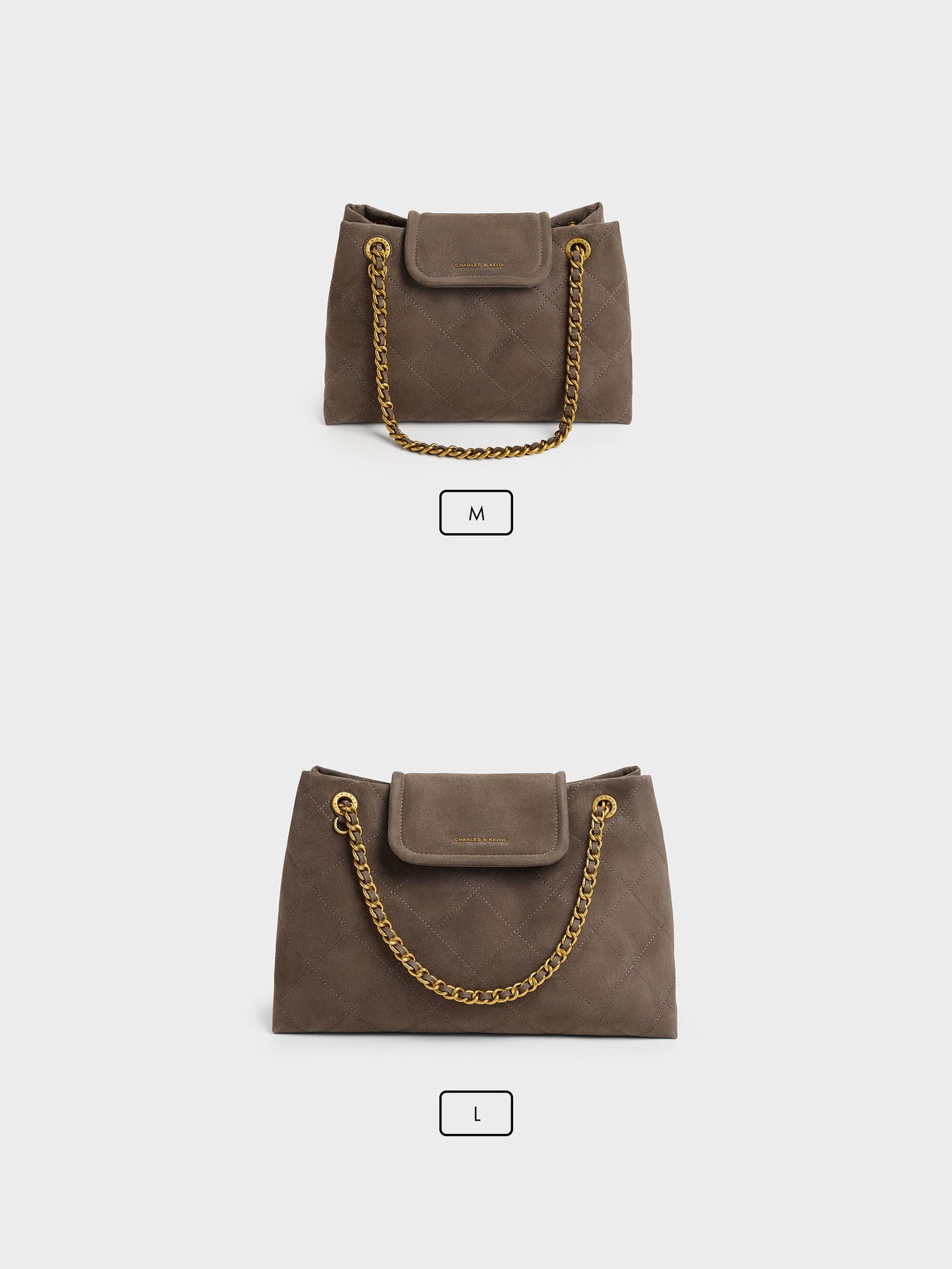 Apfra Quilted Shoulder Bag - Stone Grey | CHARLES & KEITH