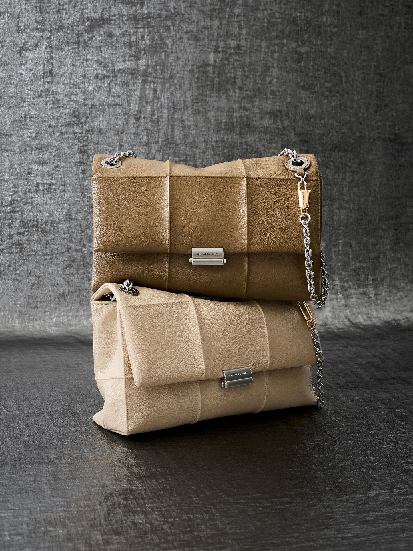 Delfina Quilted Chain-Strap Shoulder Bag - Sand Beige | CHARLES & KEITH