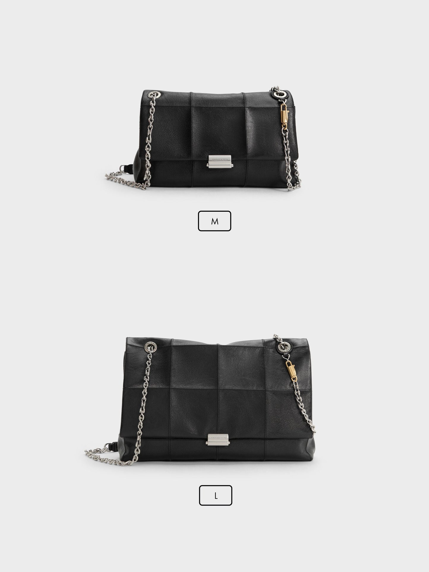 Delfina Quilted Chain-Strap Shoulder Bag - Black | CHARLES & KEITH