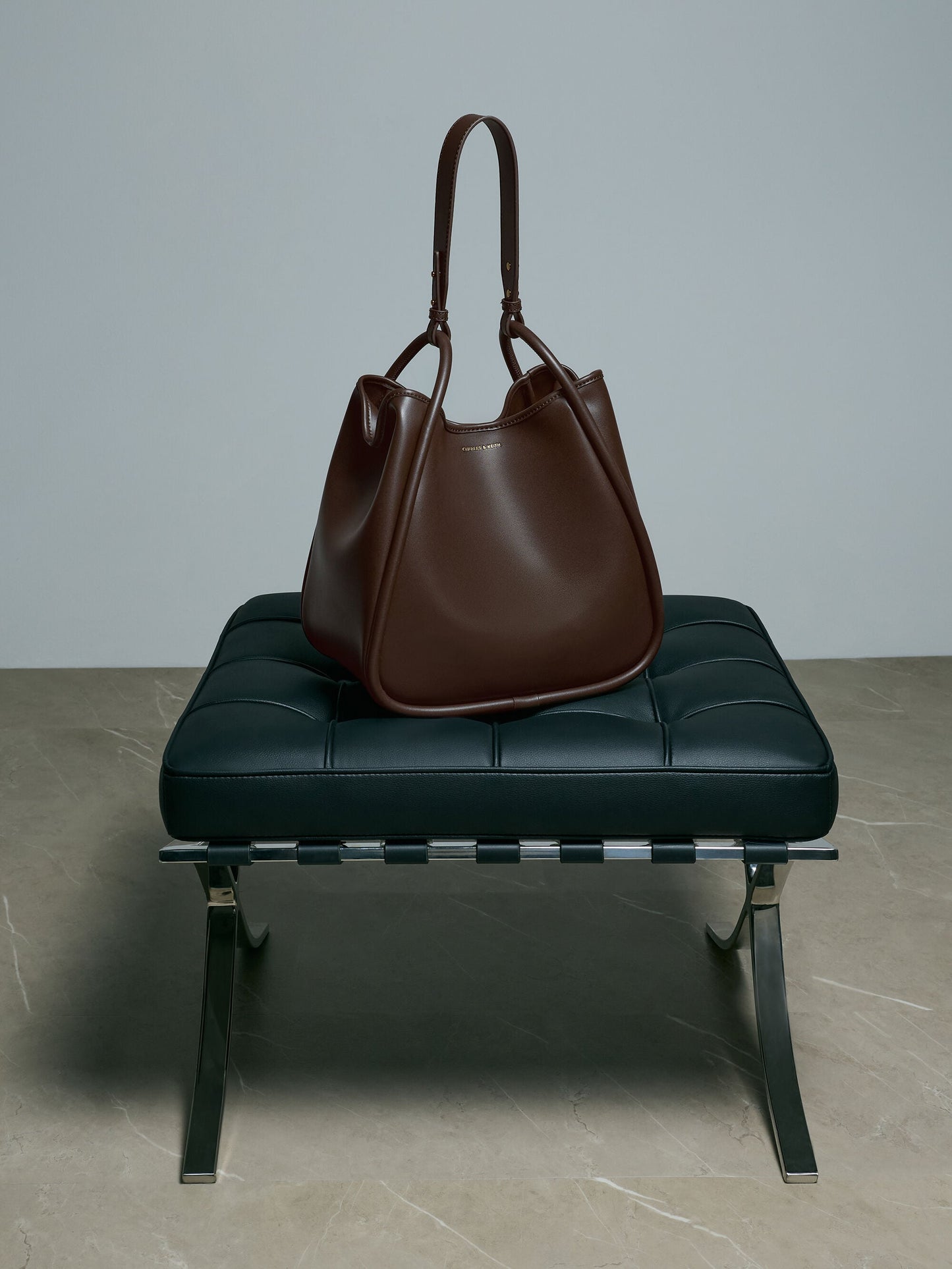 Lyla Tubular Slouchy Tote Bag - Espresso Brown | CHARLES & KEITH