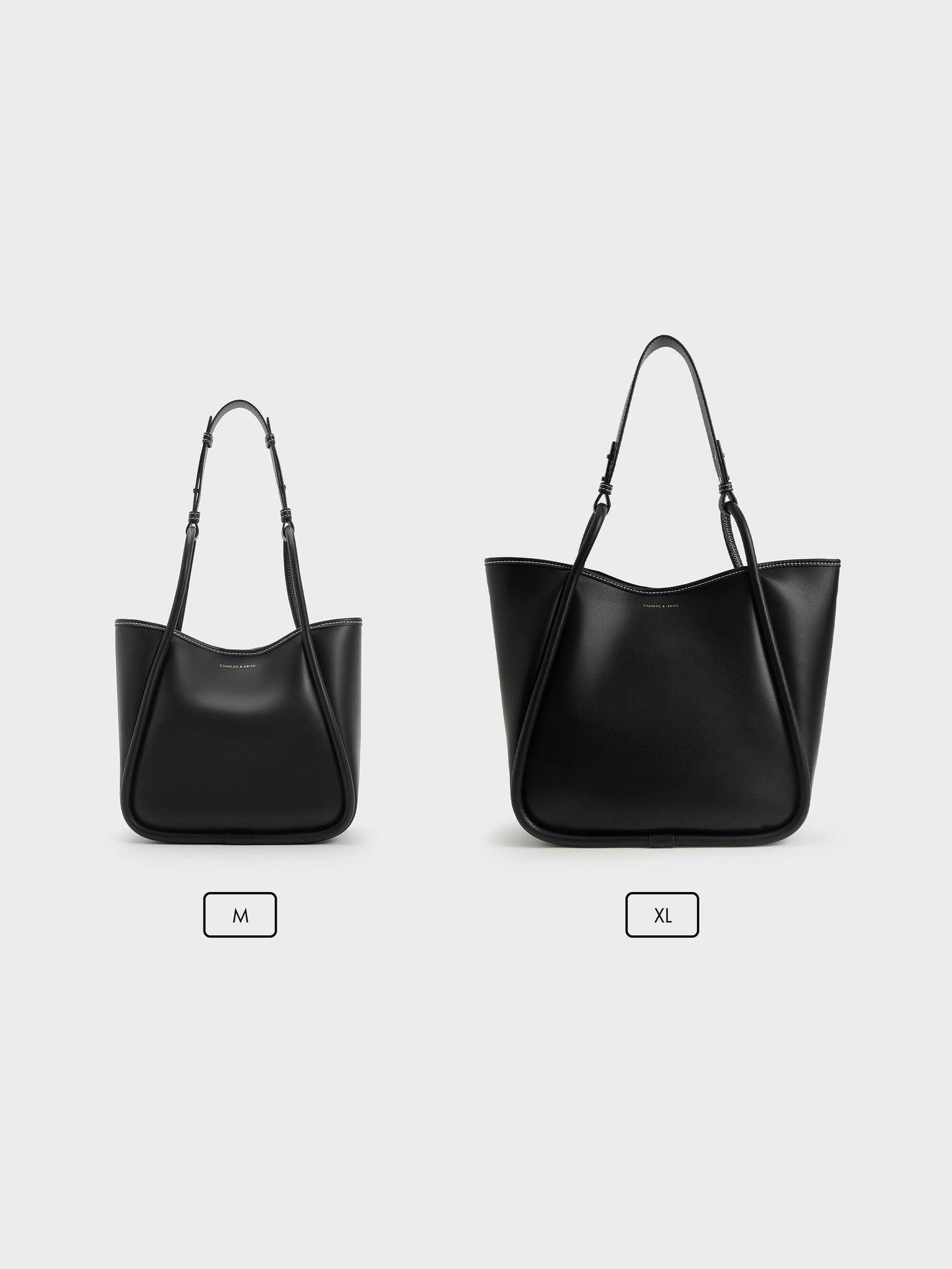 Mini Lyla Tubular Tote Bag - Black | CHARLES & KEITH
