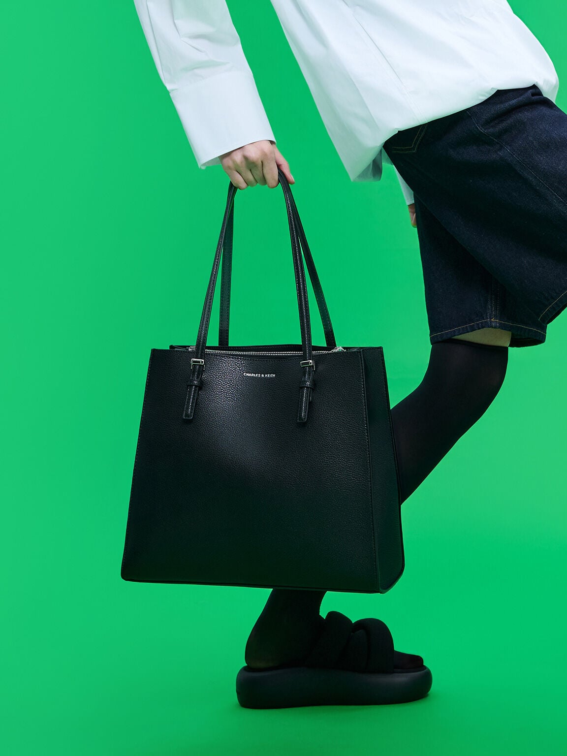 Sansa Tote Bag - Noir | CHARLES & KEITH