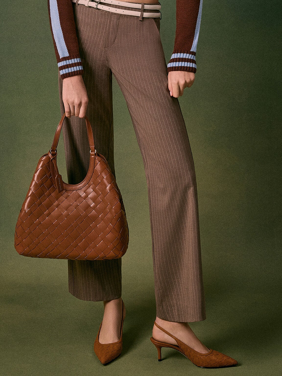 Ivette Woven Tote Bag - Chocolate | CHARLES & KEITH
