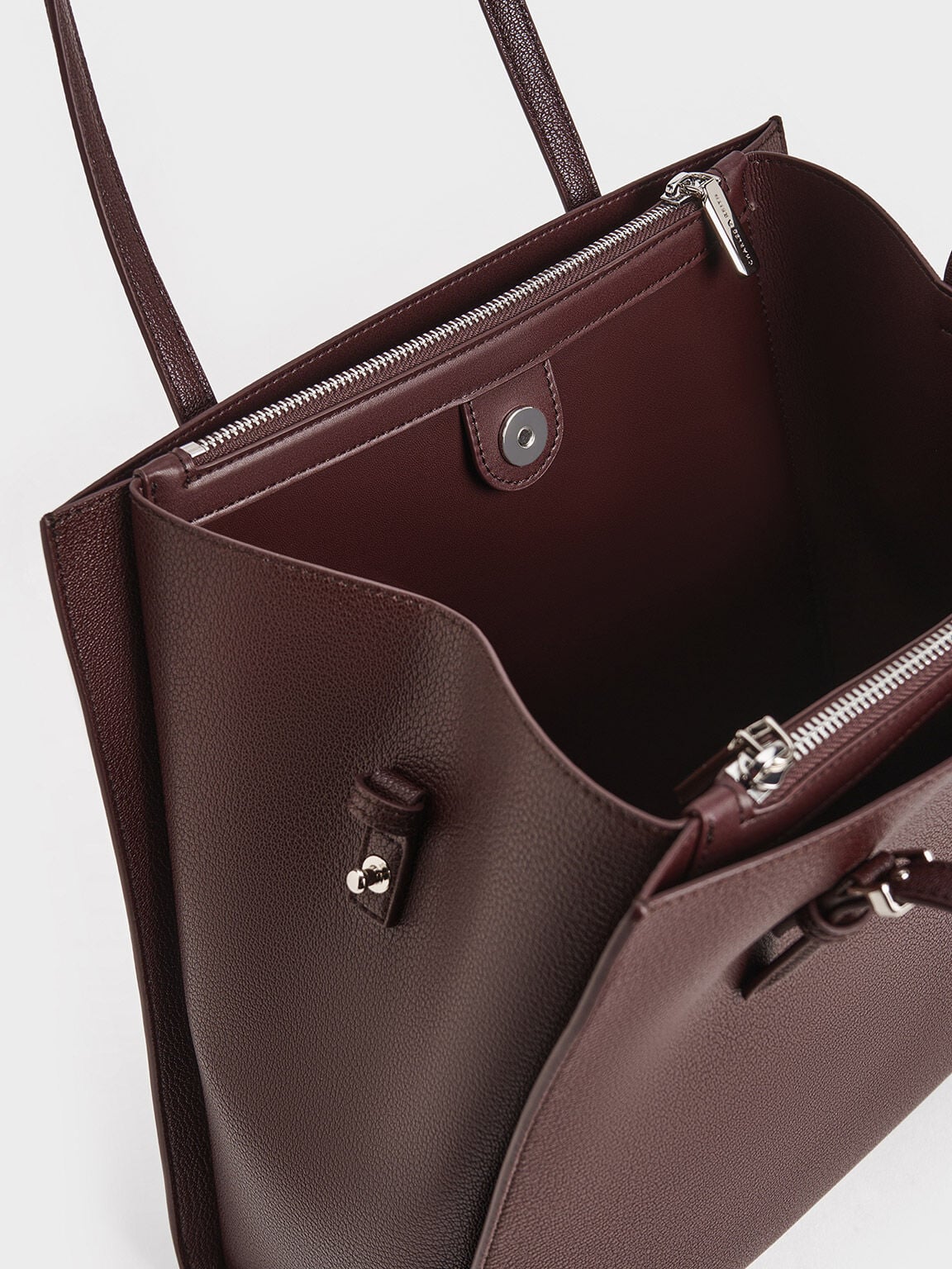 Sansa Tote Bag - Plum | CHARLES & KEITH