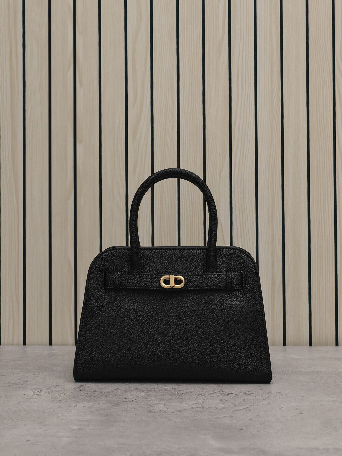 Aubrielle Belted Tote Bag - Black | CHARLES & KEITH