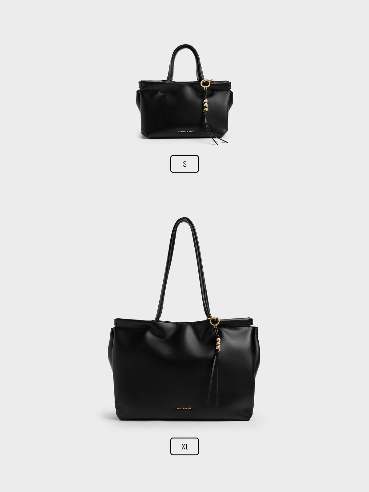 XL Zephyr Tassel Tote Bag - Black | CHARLES & KEITH