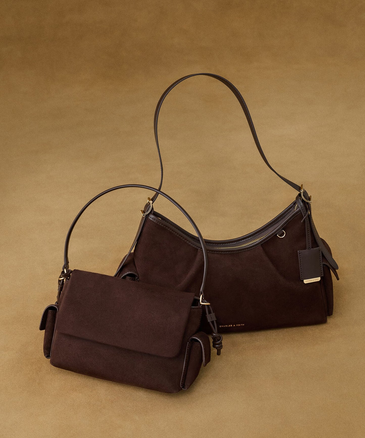Khai Ruched Shoulder Bag - Espresso Brown | CHARLES & KEITH