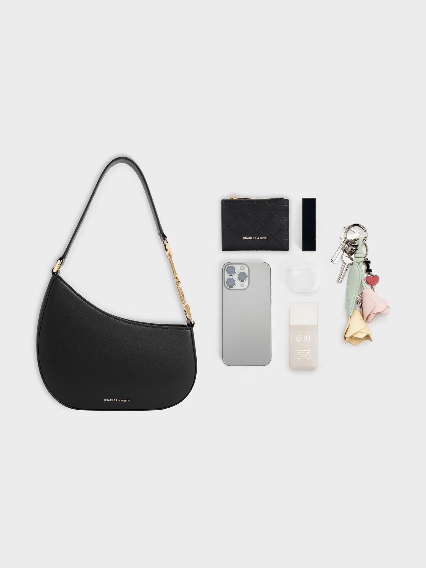 Agatha Chain-Strap Shoulder Bag - Black | CHARLES & KEITH