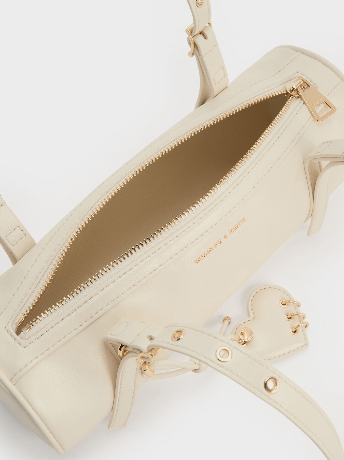Rey Elongated Shoulder Bag - Cream | CHARLES & KEITH