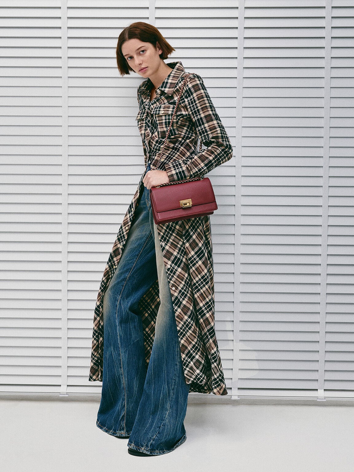Everline Braided-Strap Shoulder Bag - Burgundy | CHARLES & KEITH