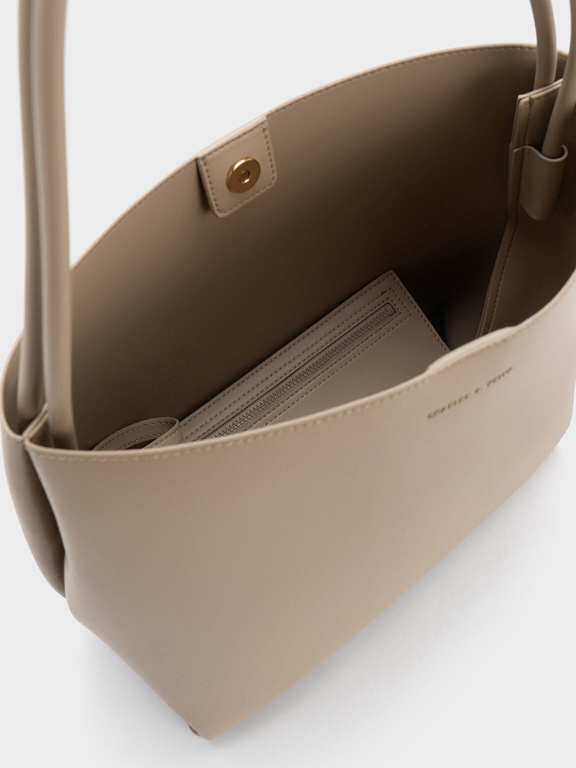 Leia Tote Bag - Taupe | CHARLES & KEITH