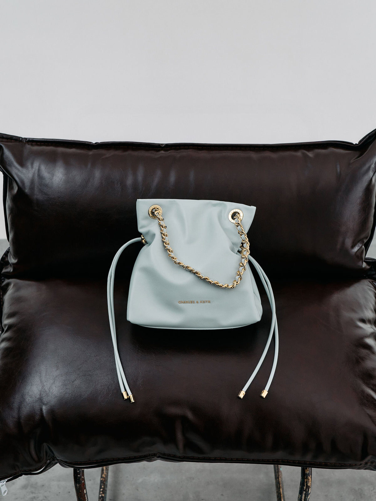 Arya Braided-Chain Crossbody Bag - Sea Salt Blue | CHARLES & KEITH