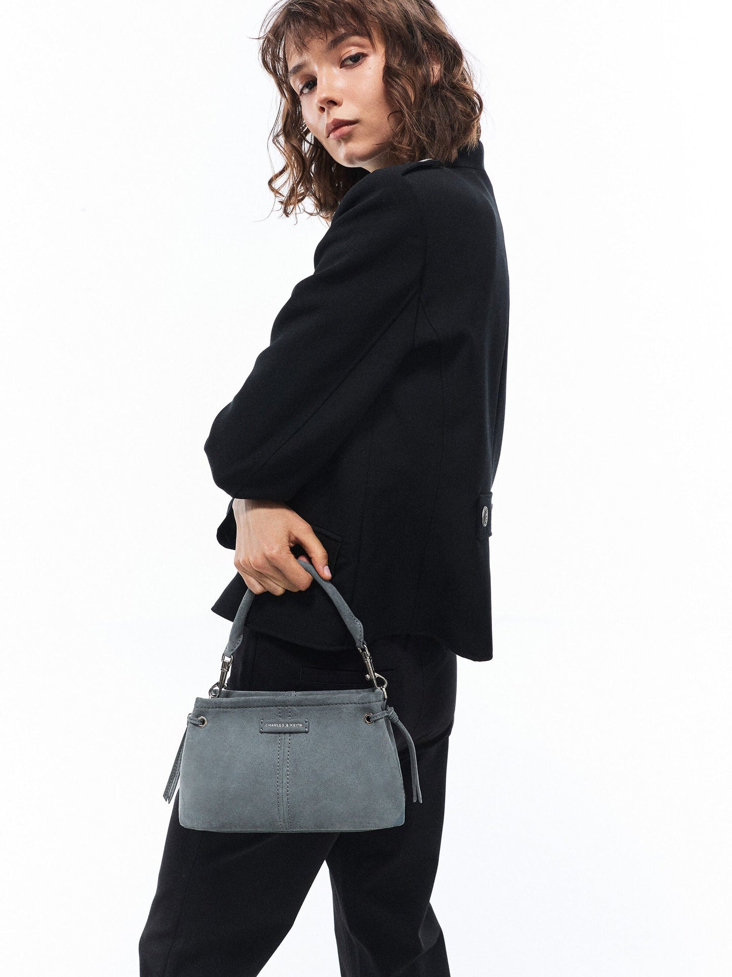 Noane Top Handle Bag - Smoky Blue | CHARLES & KEITH