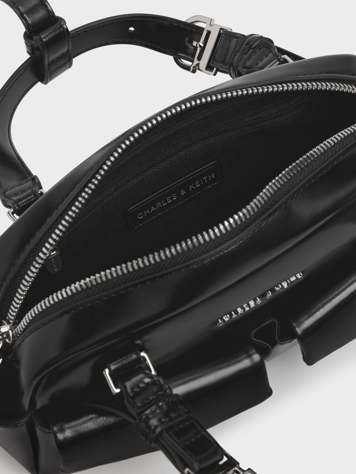 Rachel Multi-Pocket Bowling Bag - Noir | CHARLES & KEITH