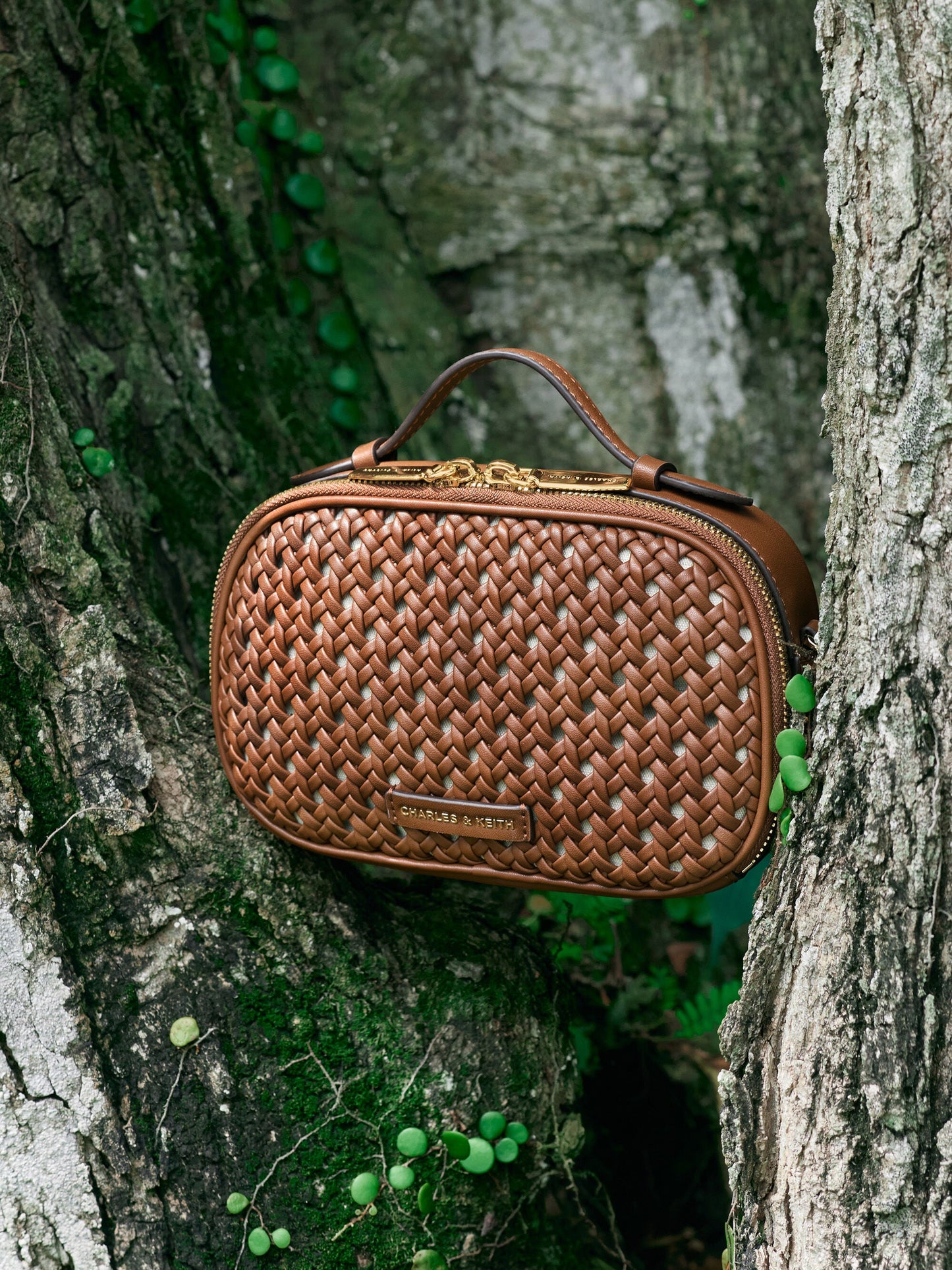 Azure Woven Crossbody Bag - Chocolate | CHARLES & KEITH