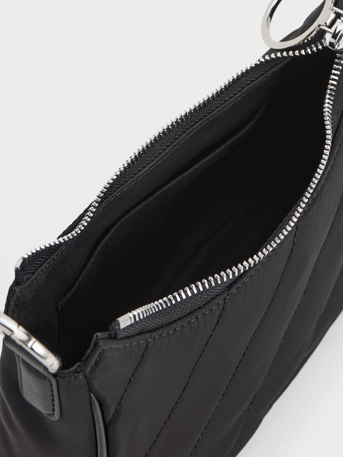 Philomena Nylon Puffy Chain-Strap Crossbody Bag - Noir | CHARLES & KEITH