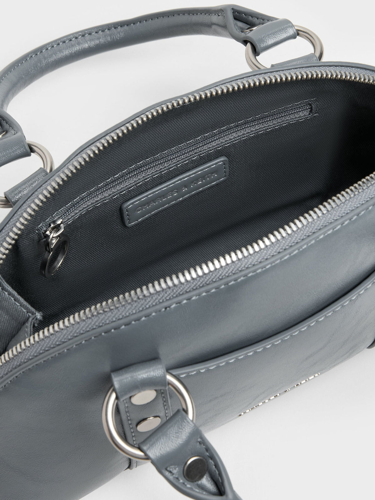 Tatiana Studded Bowling Bag - Smoky Blue | CHARLES & KEITH