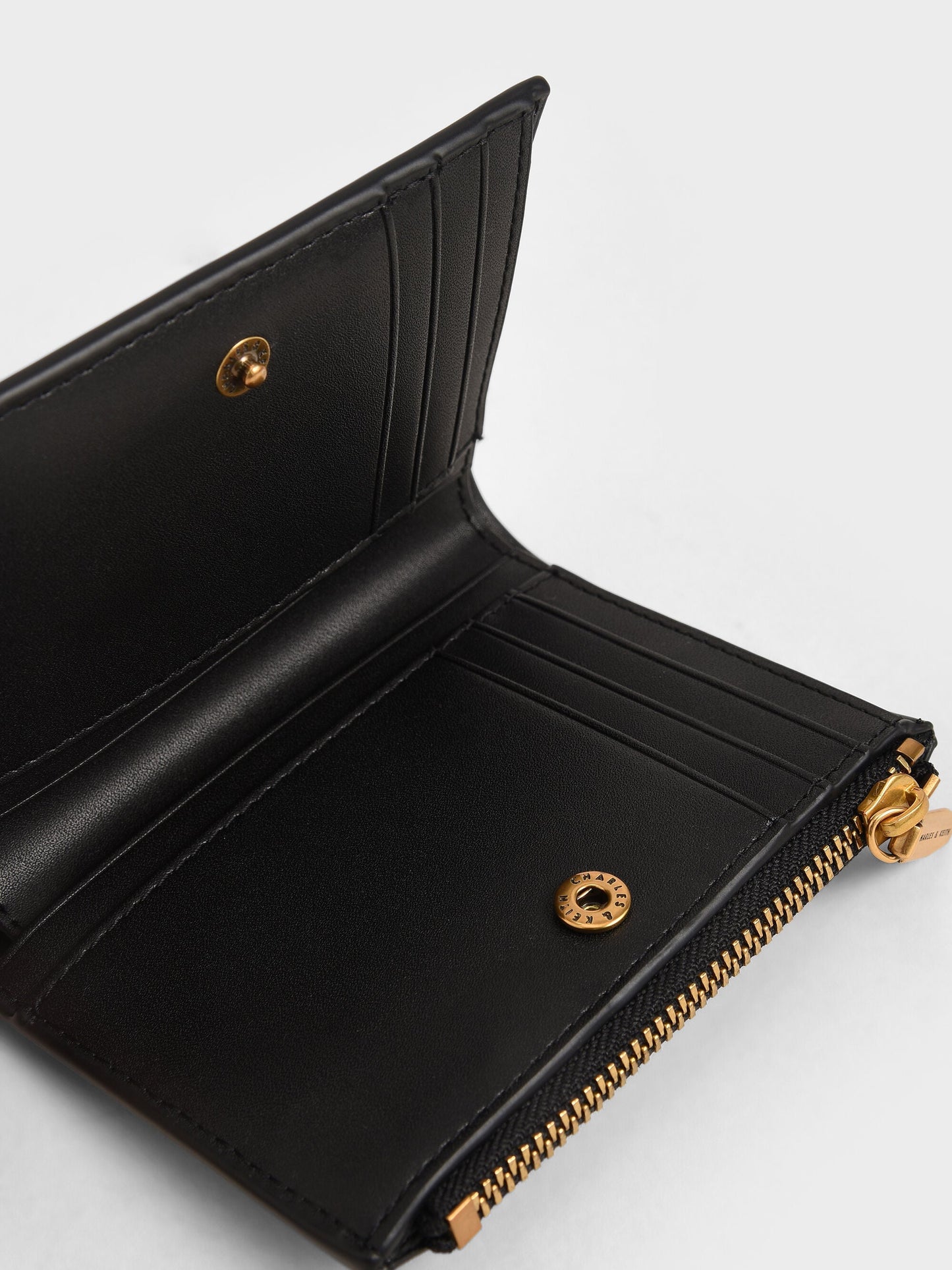Harmonee Top-Zip Small Wallet - Black | CHARLES & KEITH