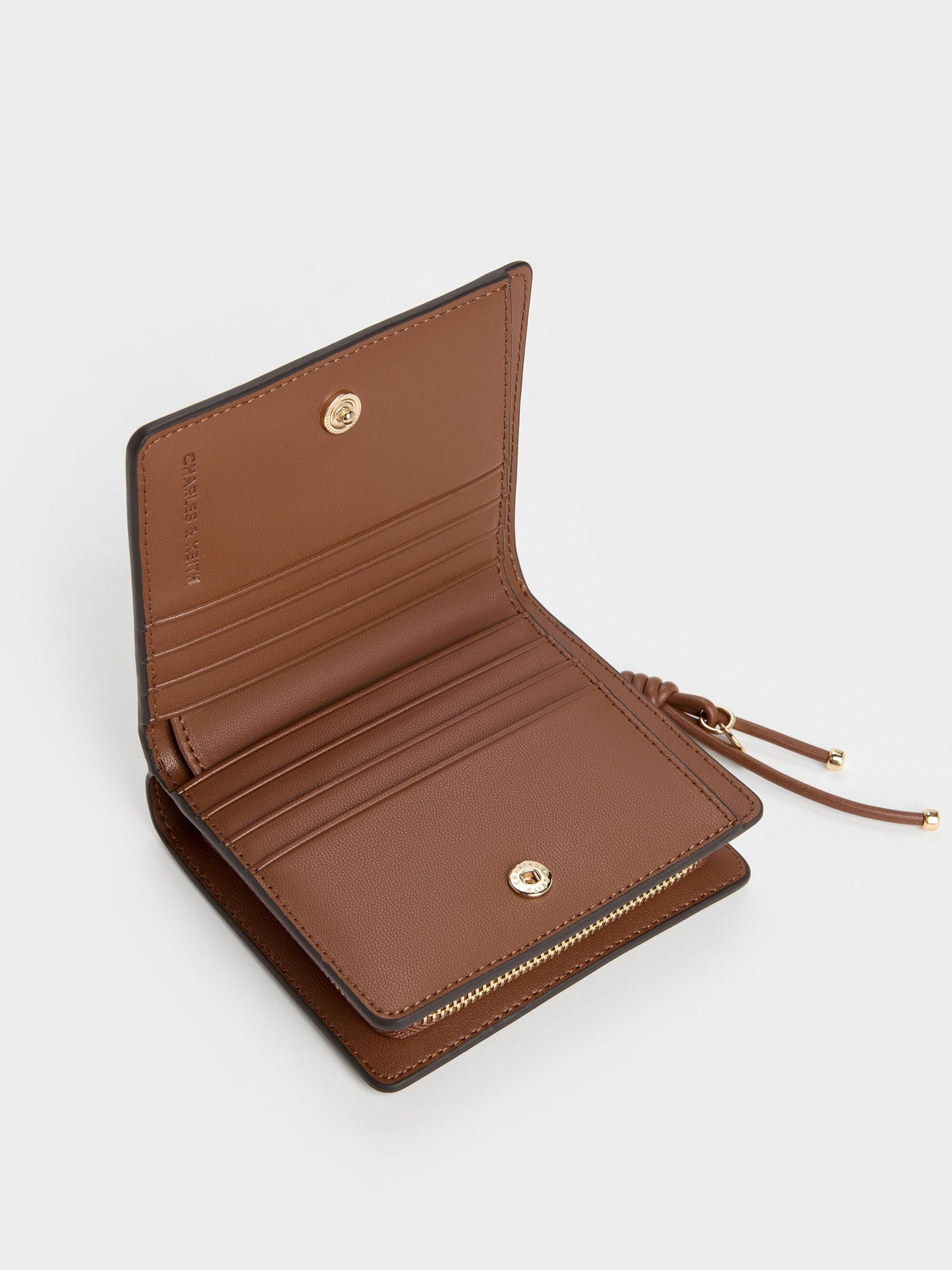 Everleigh Zip-Around Small Wallet - Chocolate | CHARLES & KEITH