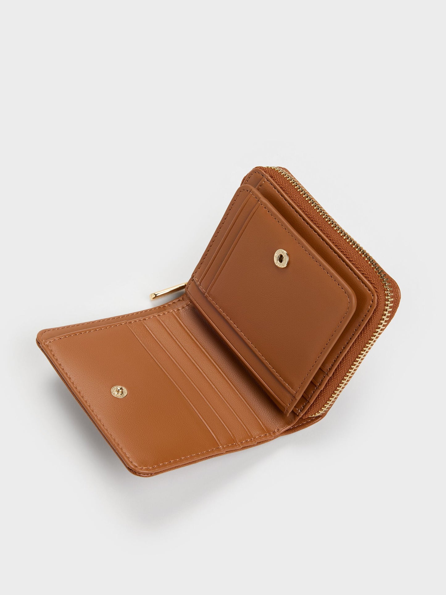 Finley Zip-Around Small Wallet - Distressed Tan | CHARLES & KEITH