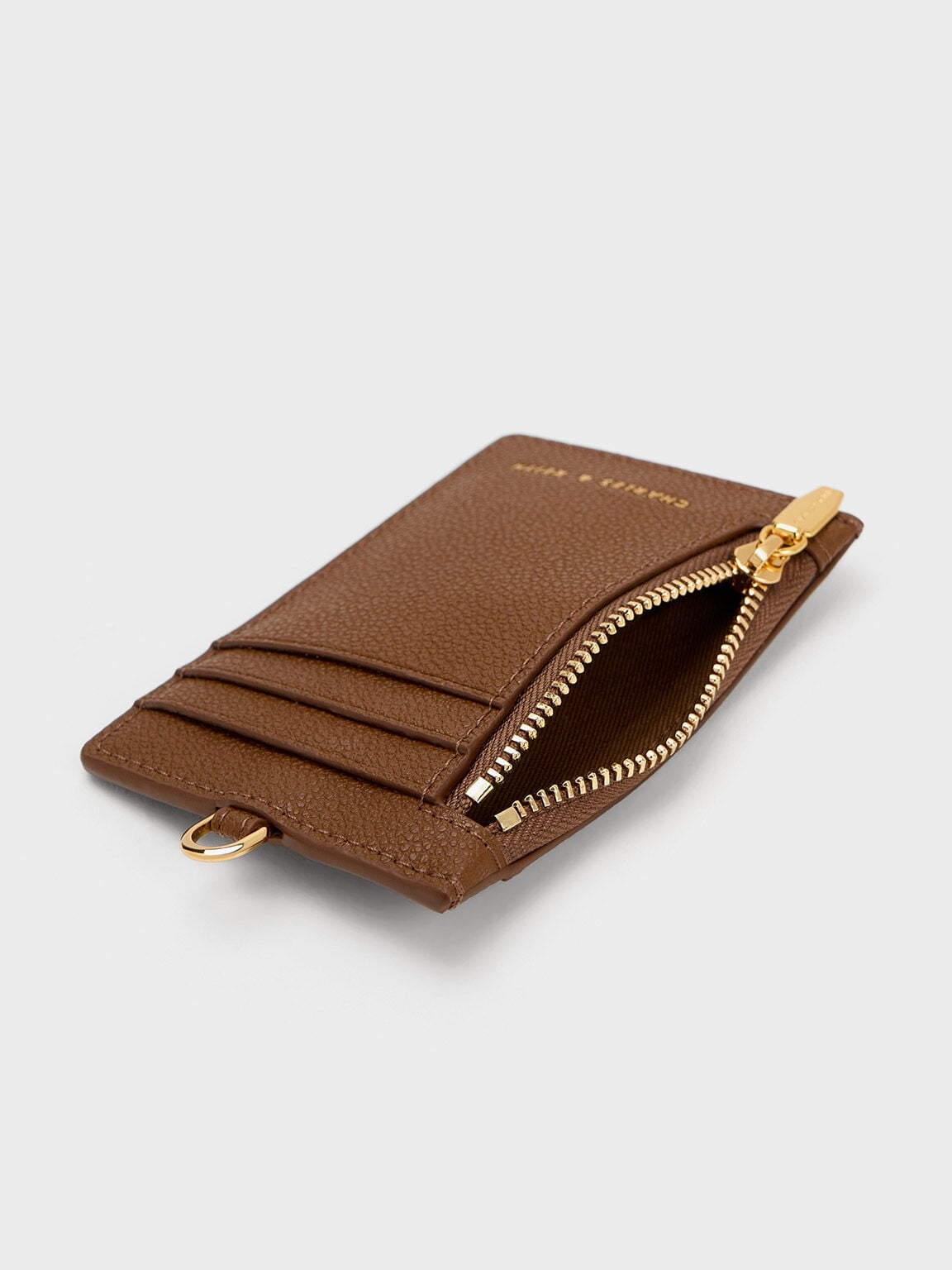 Twilia Card Holder With Lanyard - Chocolate | CHARLES & KEITH