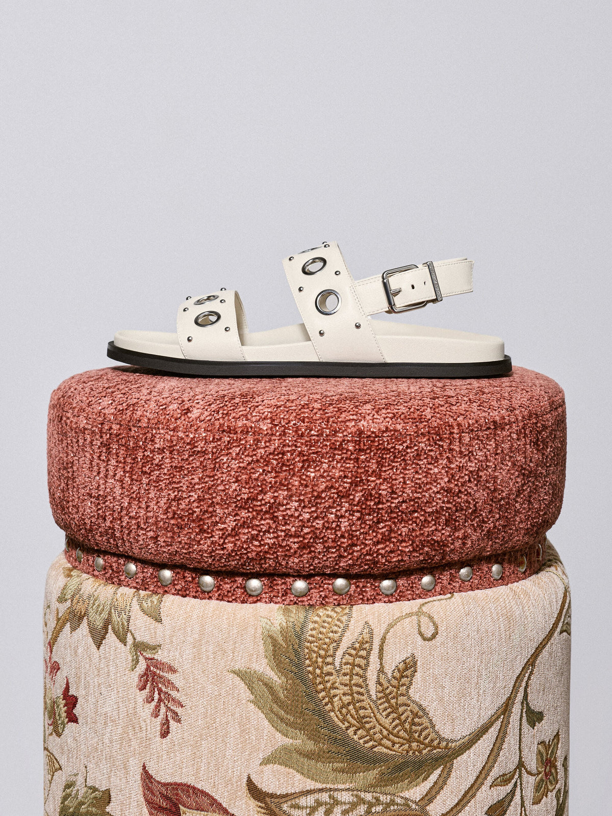 Grommet Slingback Sandals - Chalk | CHARLES & KEITH