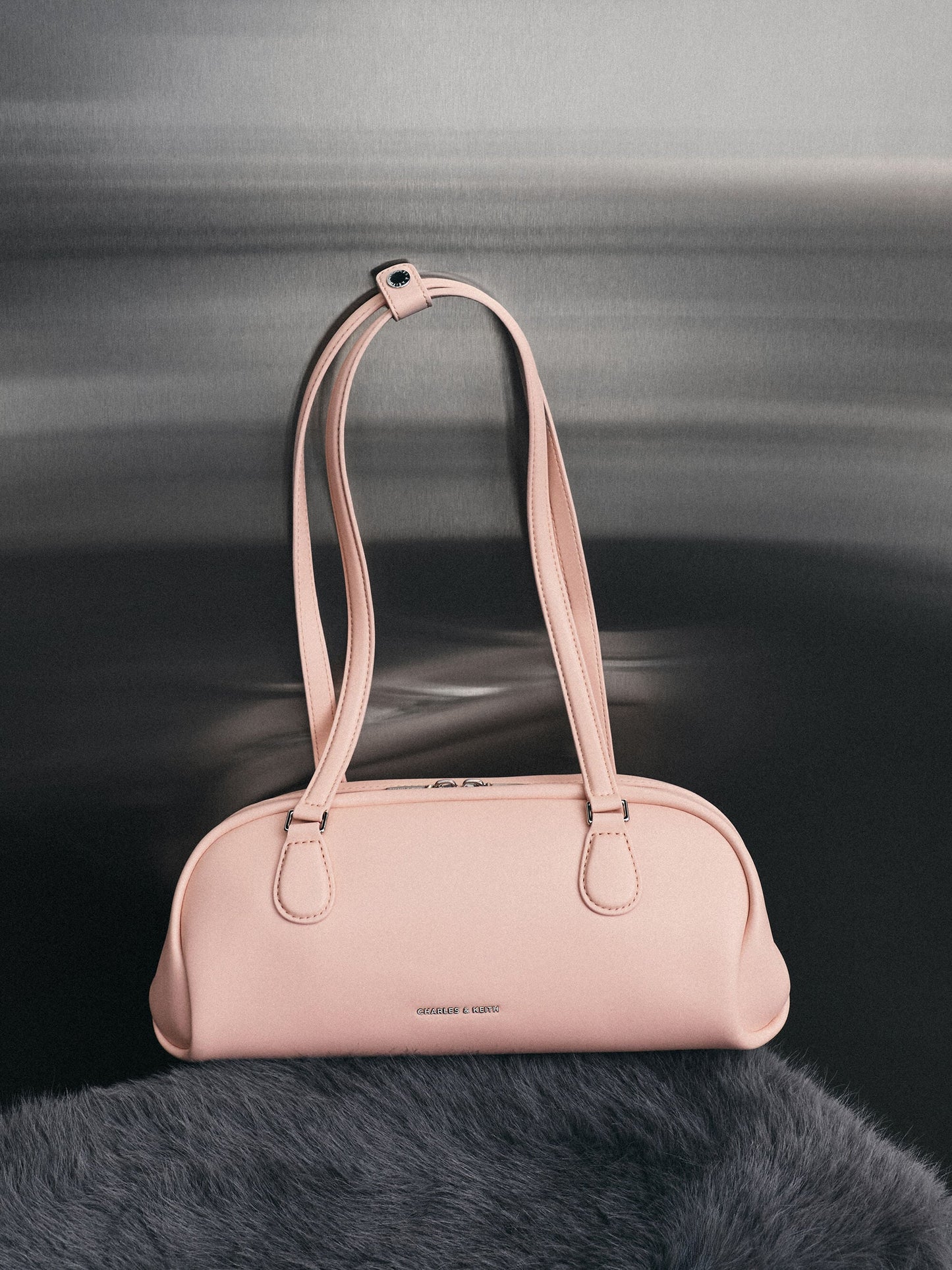Nelly Elongated Shoulder Bag - Light Pink | CHARLES & KEITH