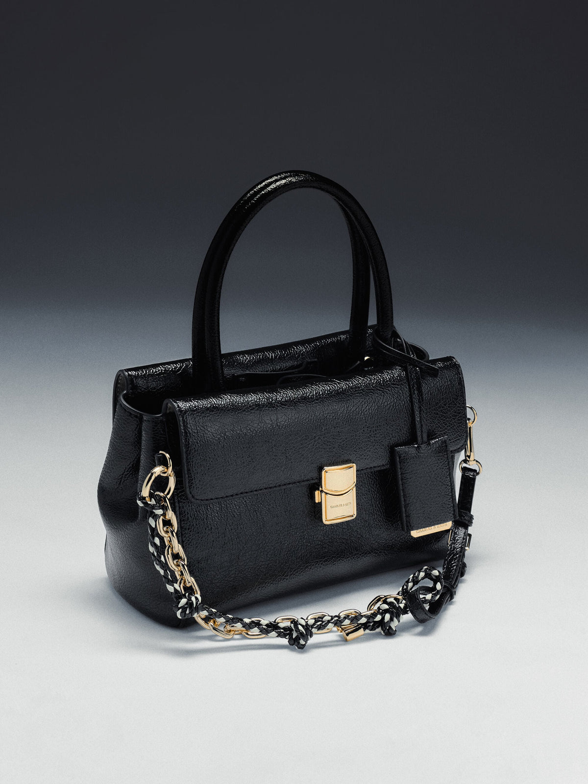Acelynn Rope-Chain Tote Bag - Black | CHARLES & KEITH