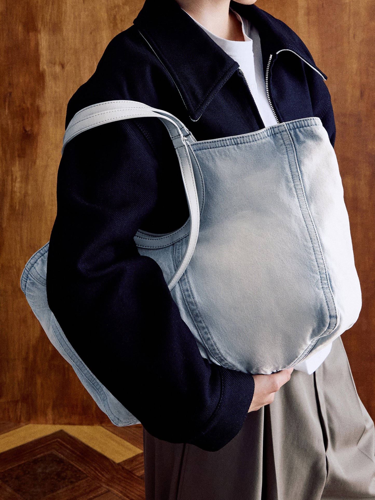 Ivette Denim Tote Bag - Light Washed Denim | CHARLES & KEITH