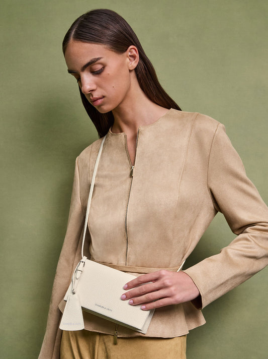 Beryl Long Wallet - Cream | CHARLES & KEITH