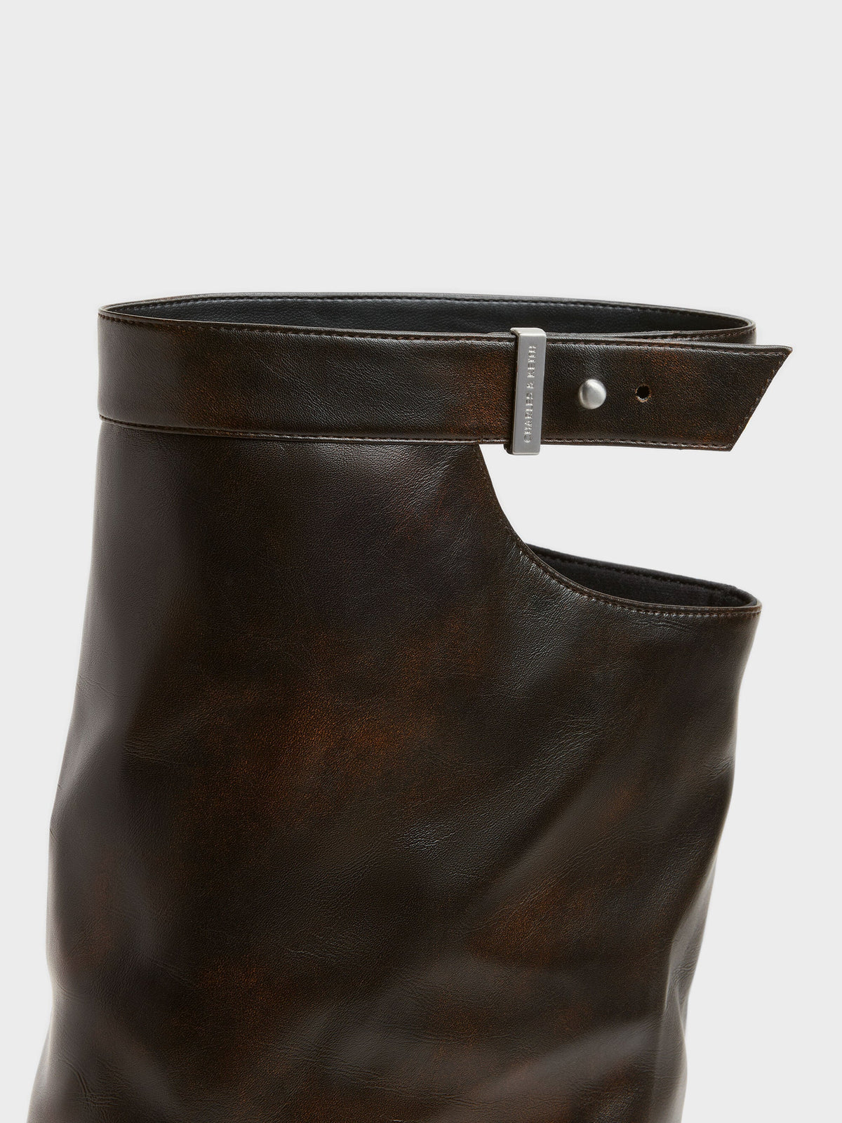 Cut-Out Stiletto Knee-High Boots - Brown | CHARLES & KEITH