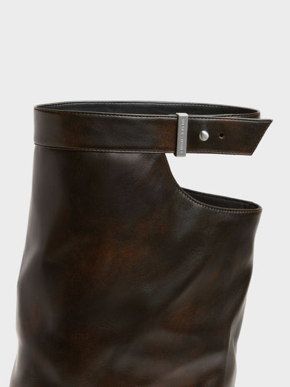 Cut-Out Stiletto Knee-High Boots - Brown | CHARLES & KEITH