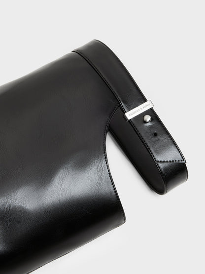 Cut-Out Stiletto Knee-High Boots - Black | CHARLES & KEITH